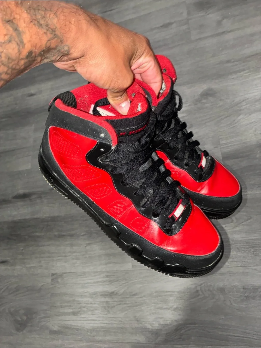 Jordan Men's High-Top Sneakers in Red and Black